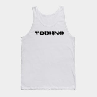 techno distorted logo design Tank Top
